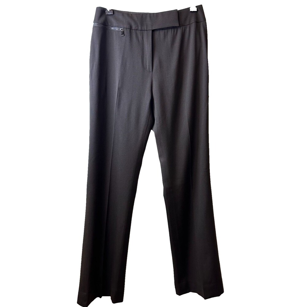 Carlisle Women’s Black Wool Stretch Zip Pockets Bootcut Pants Trouser Sz 2